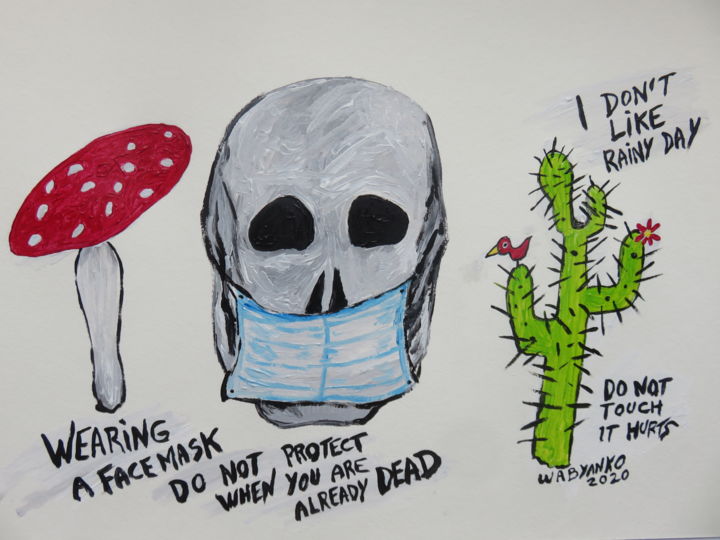 Peinture intitulée "Mask do not Protect…" par Wabyanko, Œuvre d'art originale, Acrylique