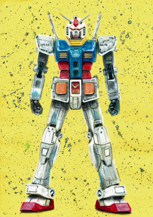 Disegno intitolato "RX-78" da Schascia, Opera d'arte originale, Acquarello