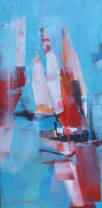 Peinture intitulée "Régate 40-02#artist…" par Eva Gohier, Œuvre d'art originale, Acrylique