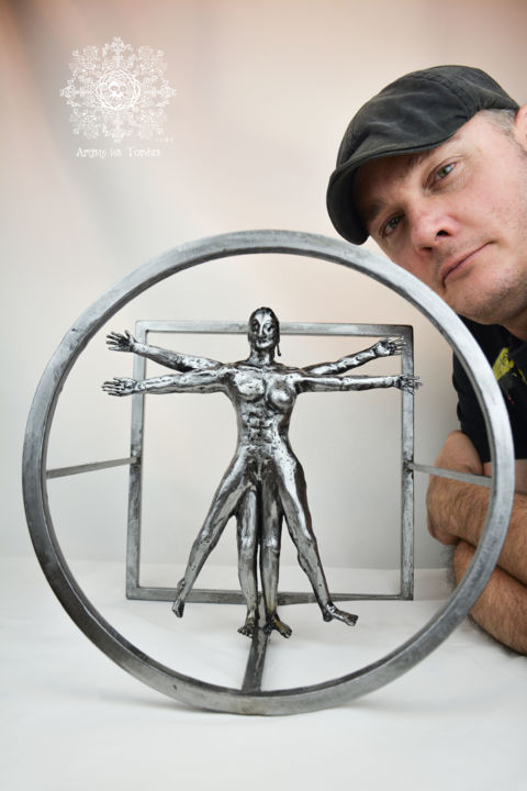 "The androgynous fun…" başlıklı Heykel Artiste Les Tordus tarafından, Orijinal sanat, Metaller
