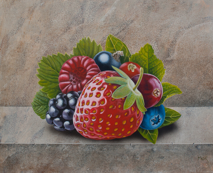 Berry Mix #1 绘画, 15.8x19.7 in