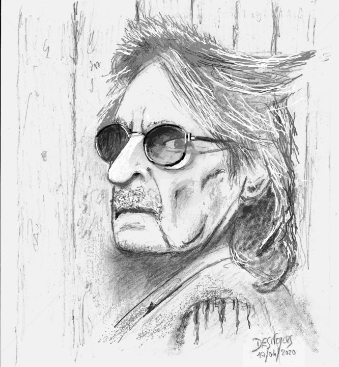 Dessin intitulée "Christophe nous a q…" par Desnoyers, Œuvre d'art originale, Crayon
