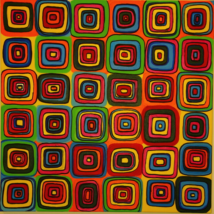 Painting titled "CARRE DE COULEUR" by Philippe Combis (PhilIppe CBS), Original Artwork, Acrylic