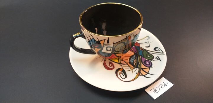 ENIGMA cups&saucers/ PETRA 设计, 3.2x5.1 in