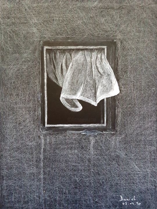 Dibujo titulada "Windy midday" por Daniel Darie, Obra de arte original, Lápiz