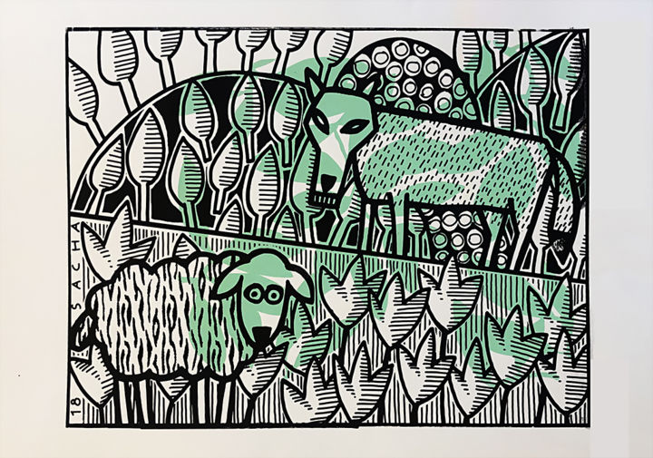 Prenten & gravures,  11,8x17,7 in 