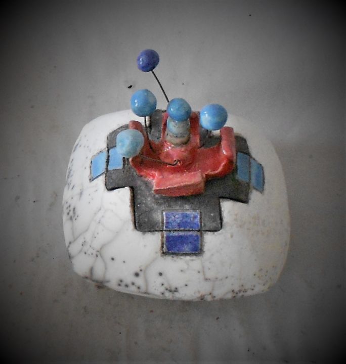 boite raku nu blanche bleue 设计, 4.7x3.9 in