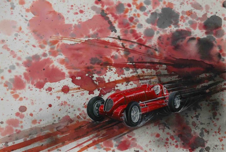 MASERATI 4 CLT. #artistsupportpledge. 绘画, 19.7x27.6 in