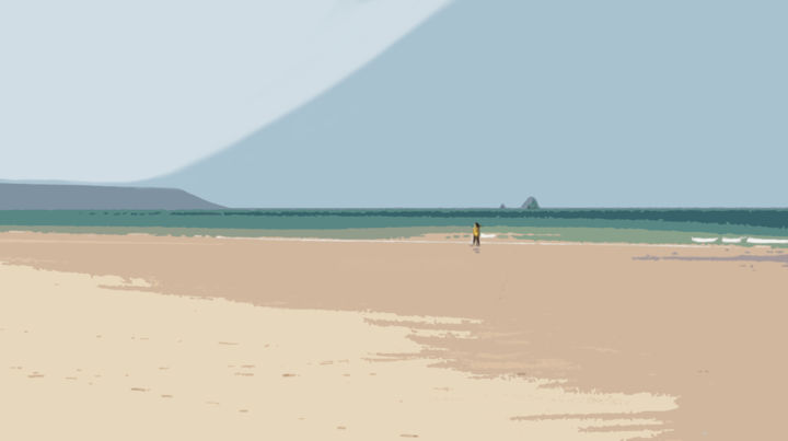 Arts numériques intitulée "Mer, ciel et sable…" par Wolf Thiele, Œuvre d'art originale, Travail numérique 2D