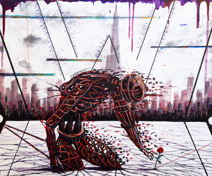 Painting titled "Free Will Is Not Fr…" by Antonio Bagia, Original Artwork, Acrylic