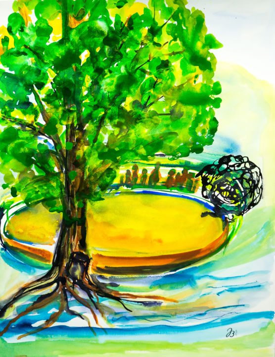 Malerei mit dem Titel "Leben vs. Angst * L…" von Jutta Blühberger, Original-Kunstwerk, Acryl
