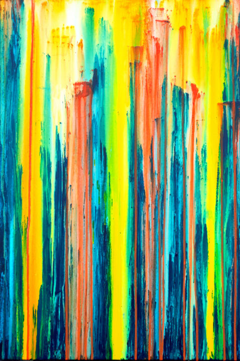 Painting titled "A Crush on Color (#…" by Carla Sá Fernandes, Original Artwork, Acrylic Mounted on Wood Stretcher frame