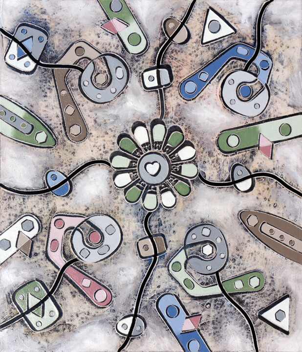 Painting titled "Gioco pericoloso" by Andrea Benetti, Original Artwork, Oil