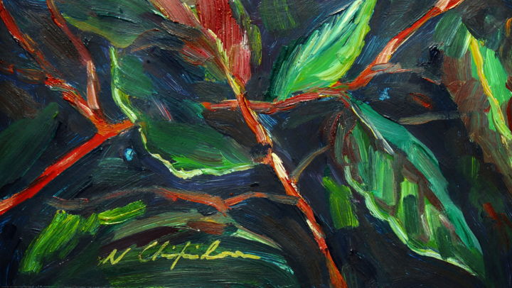 Peinture intitulée "Vegetable life 2  #…" par Nathalia Chipilova, Œuvre d'art originale, Acrylique