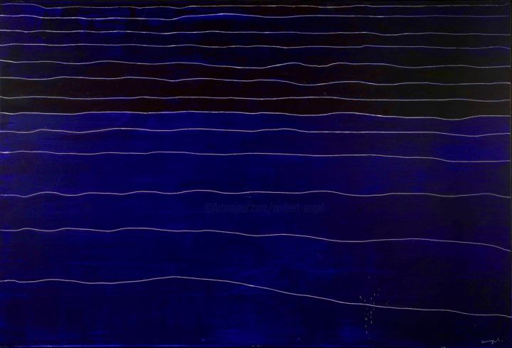 Peinture acrylique VOL DE NUIT 绘画, 35.4x51.2 in