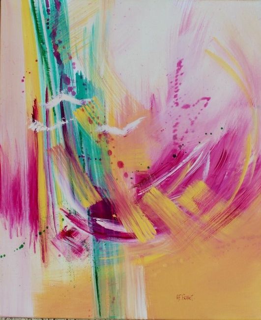 Peinture intitulée "d'ici et d'ailleurs…" par Anne-Frédérique Ferret, Œuvre d'art originale, Huile