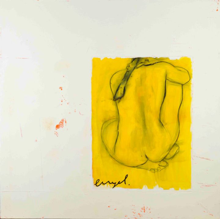 Nu , Gouache « ELEONORA » 绘画, 39.4x39.4 in