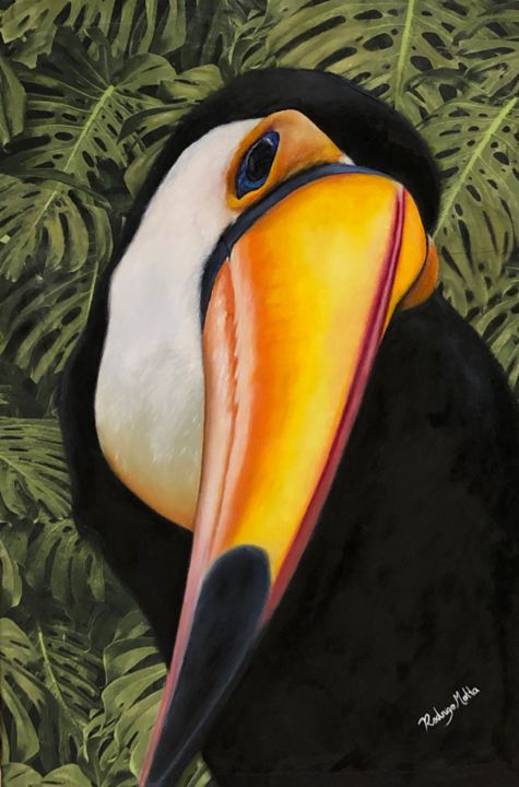 Painting titled "TUCANO" by Rodrigo Motta, Original Artwork, Oil
