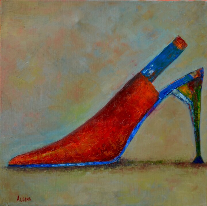L'escarpin rouge 绘画, 15.8x15.8 in