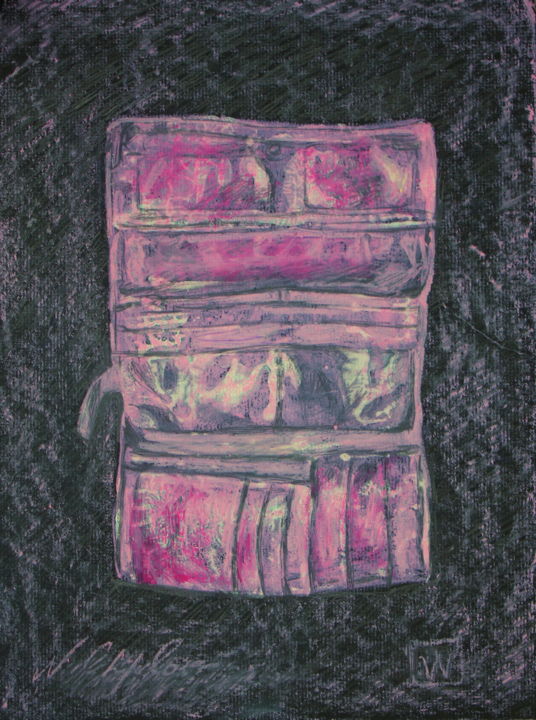 Peinture intitulée "Porte feuille rose…" par Nathalia Chipilova, Œuvre d'art originale, Acrylique