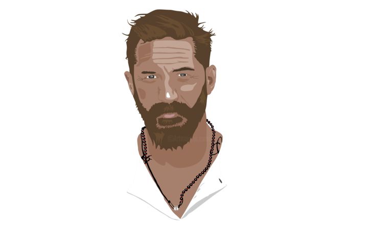 Цифровое искусство под названием "Tom Hardy" - Hüseyin Dinç, Подлинное произведение искусства, 2D Цифровая Работа