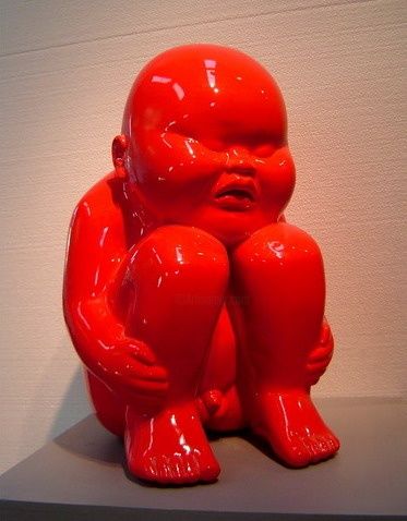 Sculptuur getiteld "Boy" door Wl, Origineel Kunstwerk, Gietwerk