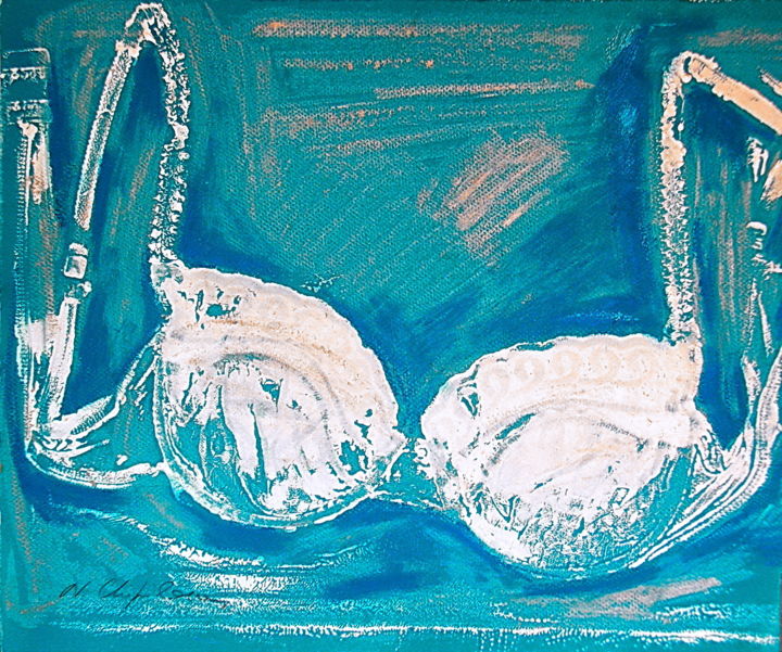 Peinture intitulée "Blue Bra 1" par Nathalia Chipilova, Œuvre d'art originale, Acrylique
