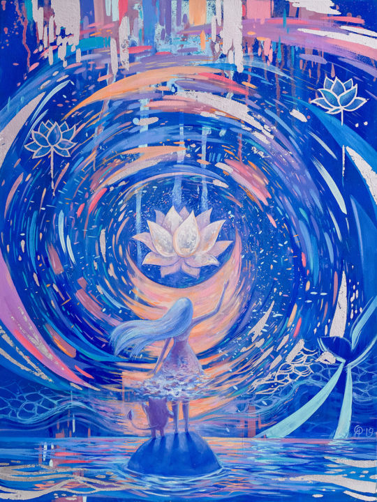 Pintura titulada "Creation of the Uni…" por Olya Yatsenko, Obra de arte original, Oleo