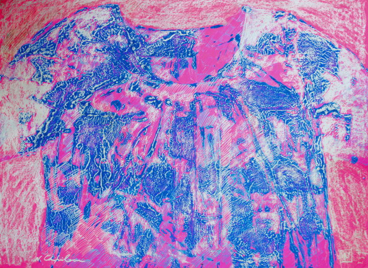 Peinture intitulée "Blouse bleue 3" par Nathalia Chipilova, Œuvre d'art originale, Acrylique