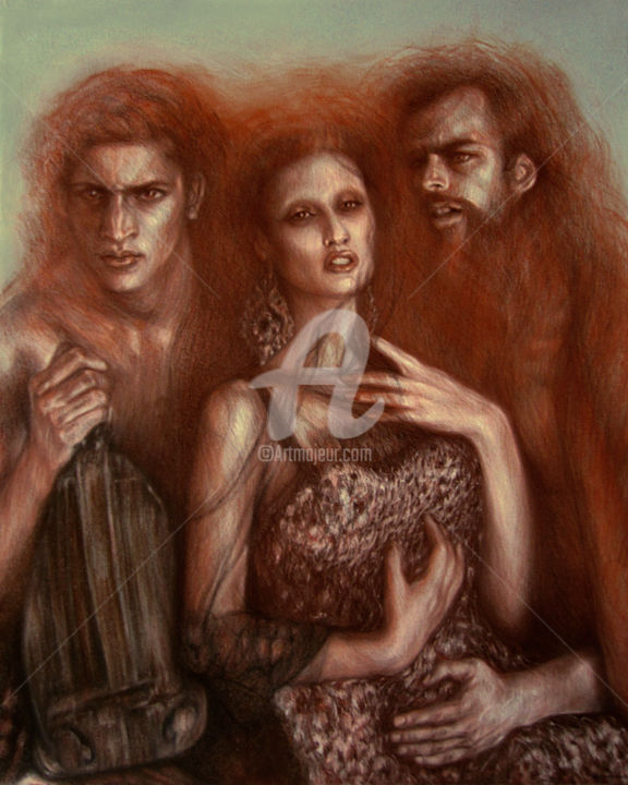 제목이 "OLYMPIA VISION"인 그림 Walid Lemkecher로, 원작, 파스텔