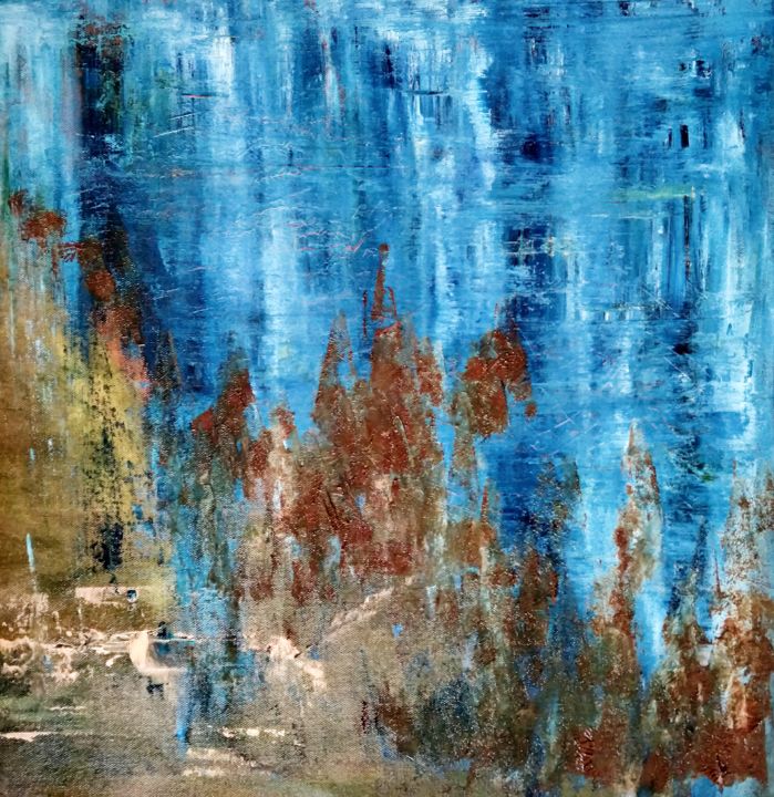 Painting titled "Forest" by Atignas Art, Original Artwork, Oil