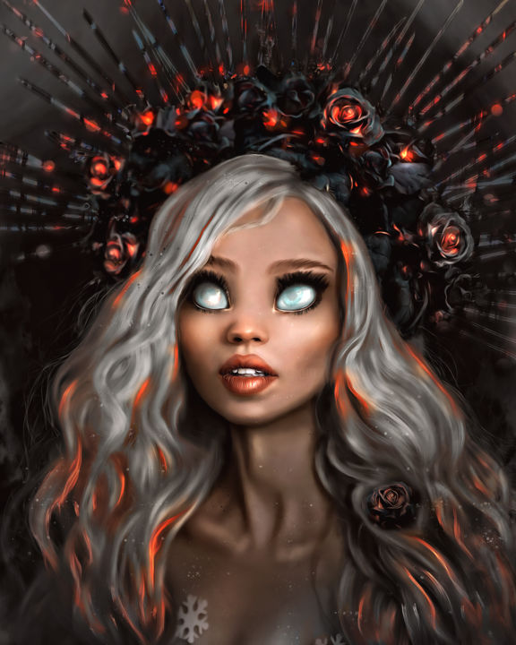 "Black and white Ros…" başlıklı Dijital Sanat Andrey Potlog tarafından, Orijinal sanat, 2D Dijital Çalışma