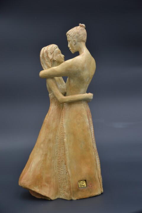 Le samouraï amoureux - La réconciliation 雕塑, 14.2x7.1 in