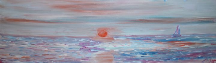 Painting titled "vers toi mon amour" by Marie, Original Artwork, Oil