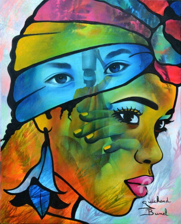 Peinture intitulée "Pour un peu d'eau..." par Jeannette Guichard-Bunel, Œuvre d'art originale, Huile Monté sur Châssis en bo…