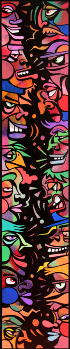 Peinture intitulée "Totem toons 4" par Art De Noé, Œuvre d'art originale, Acrylique