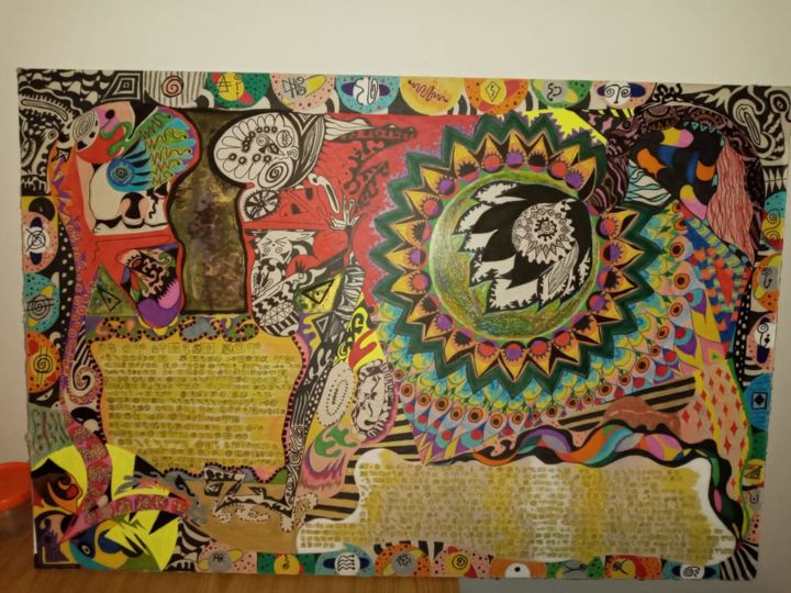 Painting titled "Simbiosis" by Miguel Ger Herrera, Original Artwork, Marker
