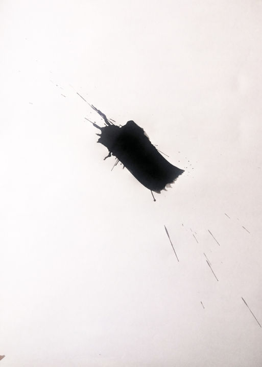 Schilderij getiteld ""Contrée d'aucun Ho…" door Denis Bi Assira, Origineel Kunstwerk, Inkt