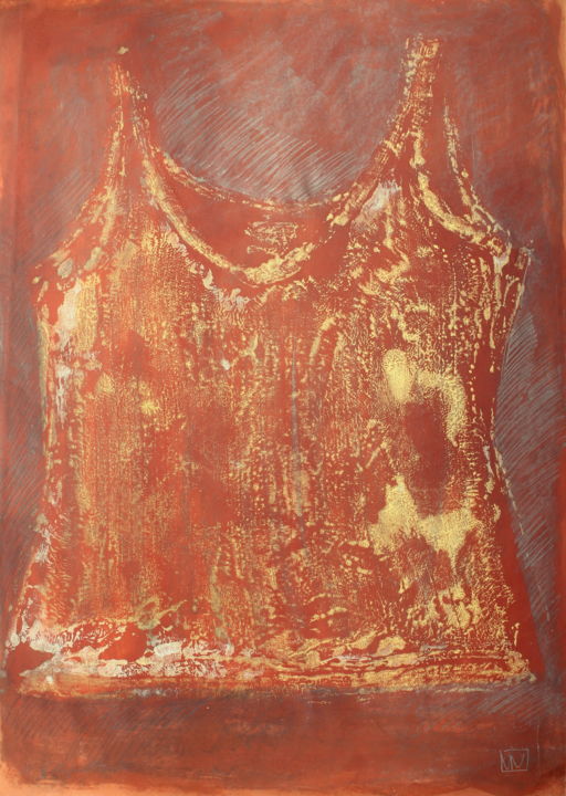 Brown Gold undershirt 2 绘画, 27.6x19.7 in