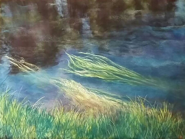 Peinture intitulée ""Ondines"" par Mireille Désir Valéry, Œuvre d'art originale, Pastel