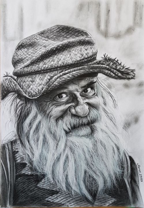 Drawing titled "Homeless" by Harun Ayhan, Original Artwork, Charcoal