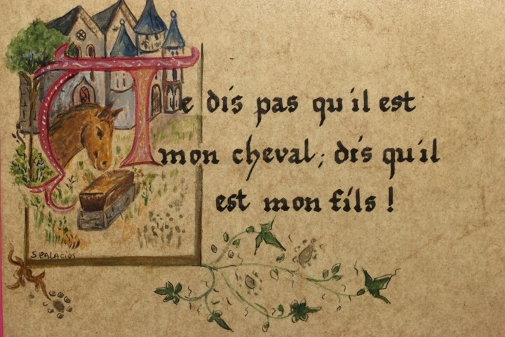 ne dis pas qu'il est mon cheval ... Pittura, 3,9x5,9 in