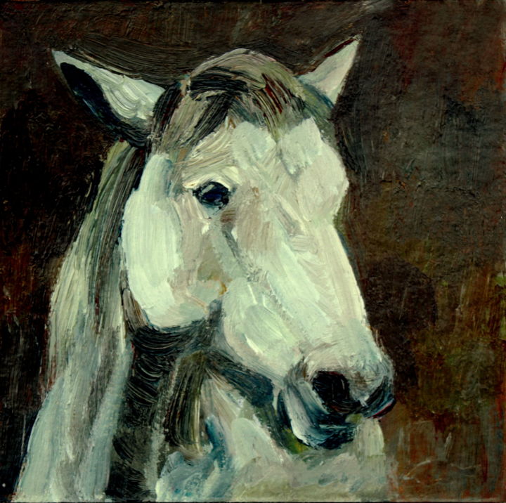 Peinture intitulée "Daily Tête de cheva…" par Nathalia Chipilova, Œuvre d'art originale, Acrylique