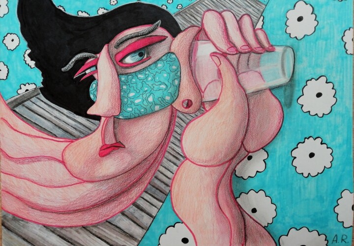 Social communications 图画, 11.7x16.5 in