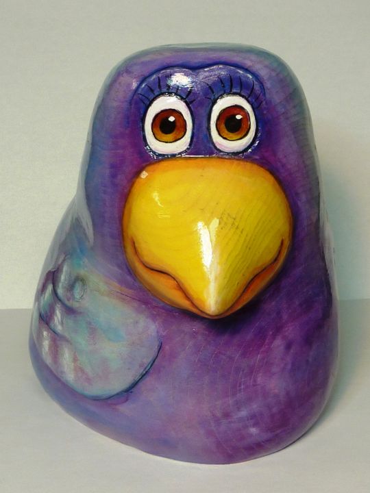 "L'oiseau mauve" başlıklı Heykel René Blanchet tarafından, Orijinal sanat, Ahşap