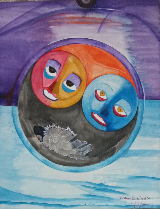 Entreprise cosmique 绘画, 7.9x6.3 in