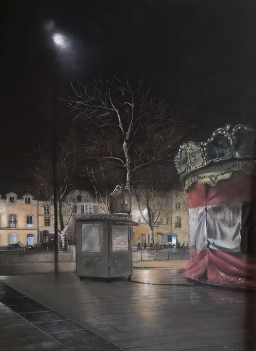 Peinture intitulée "Carrousel" par Alain Fortier, Œuvre d'art originale, Pastel