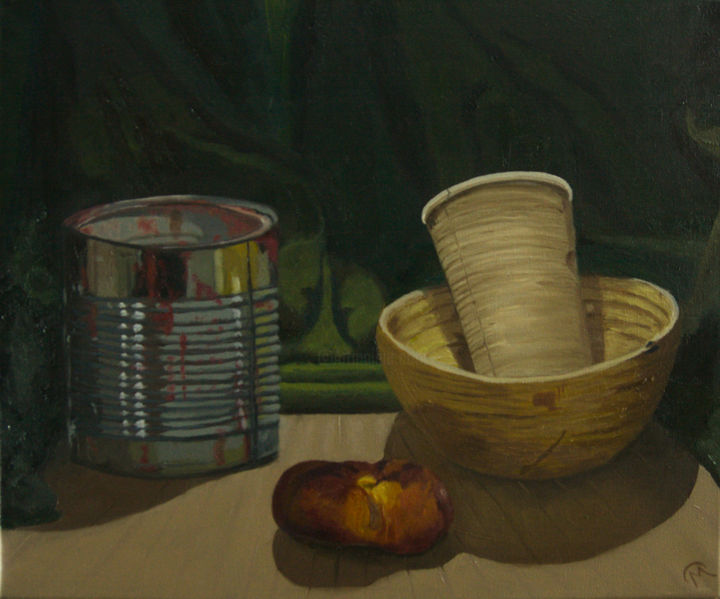 Malerei mit dem Titel "Nature morte conser…" von Guillaume Caron-Maus, Original-Kunstwerk, Öl