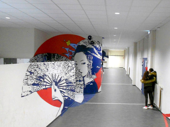 Peinture intitulée "Anamorphose - 2018" par Nessé, Œuvre d'art originale, Acrylique