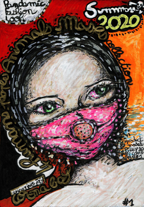 #01-Miss Piggy Mask 图画, 8.3x5.9 in